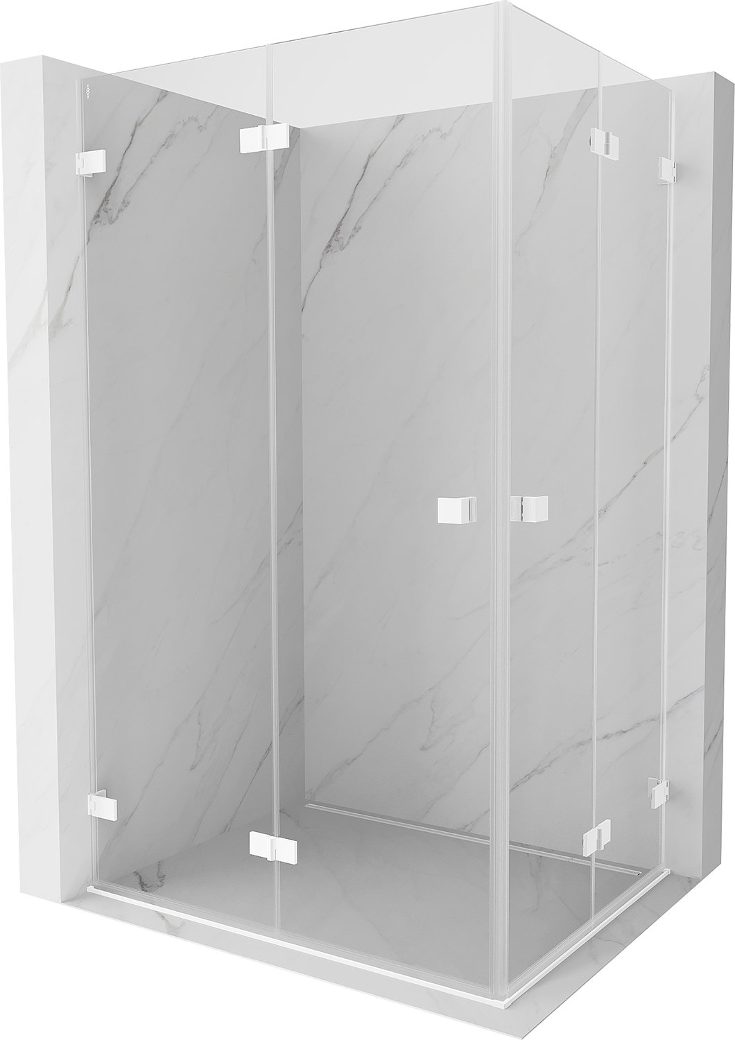 Mexen Lunar-F Duo kabina prysznicowa składana 95 x 85 cm, transparent, biała - 836-095L-085P-20-00