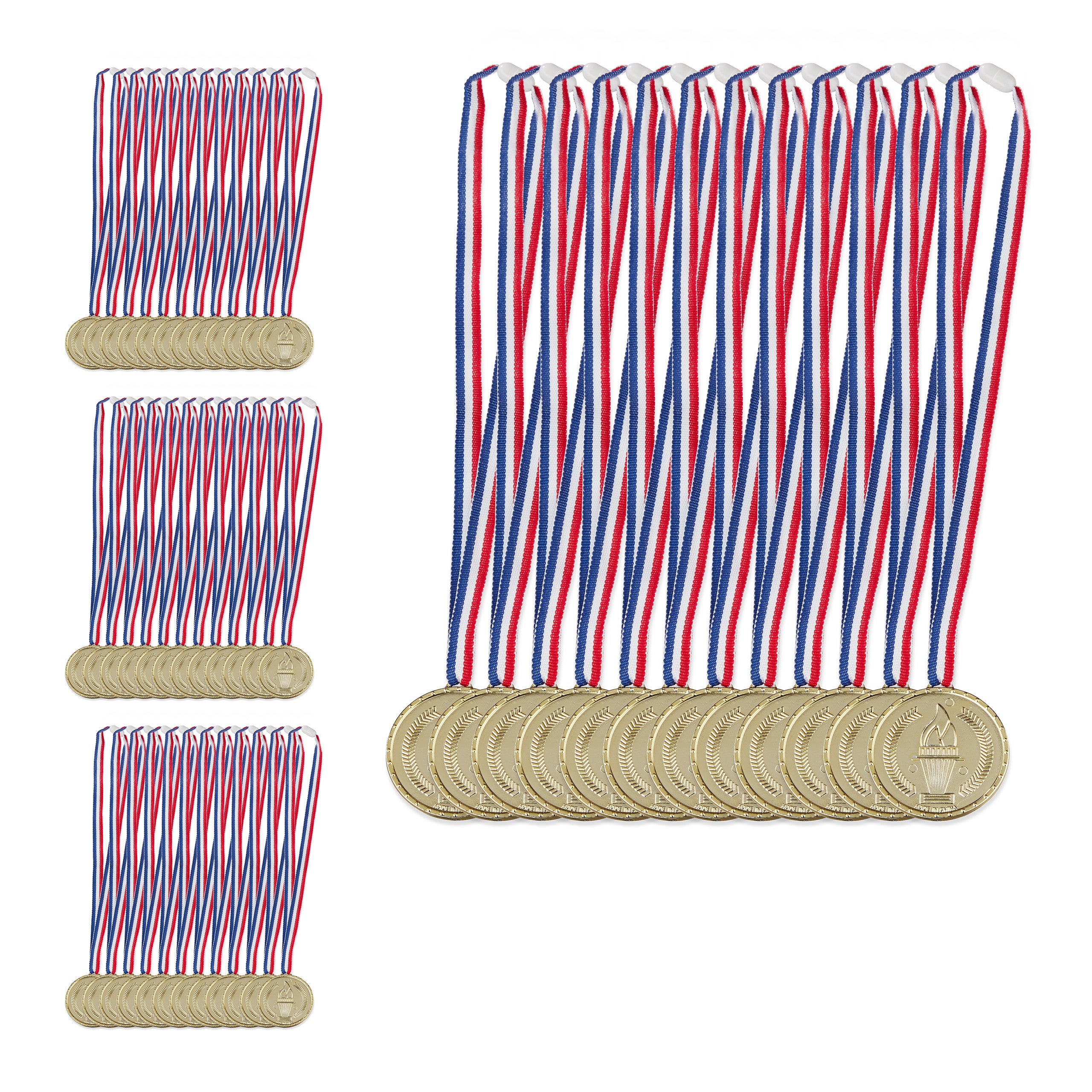 Medaille Enfant,Lot De 48 Medailles De Recompense En Plastique Dore - 7