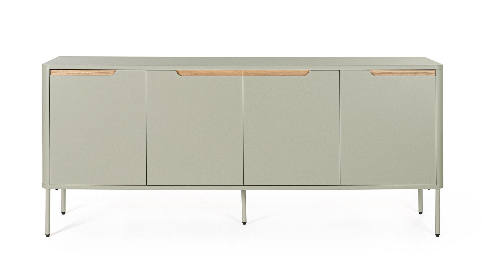 Buffet en acier, 4 portes, revêtement en papier, 170 × 40 × 75 cm, gris ...