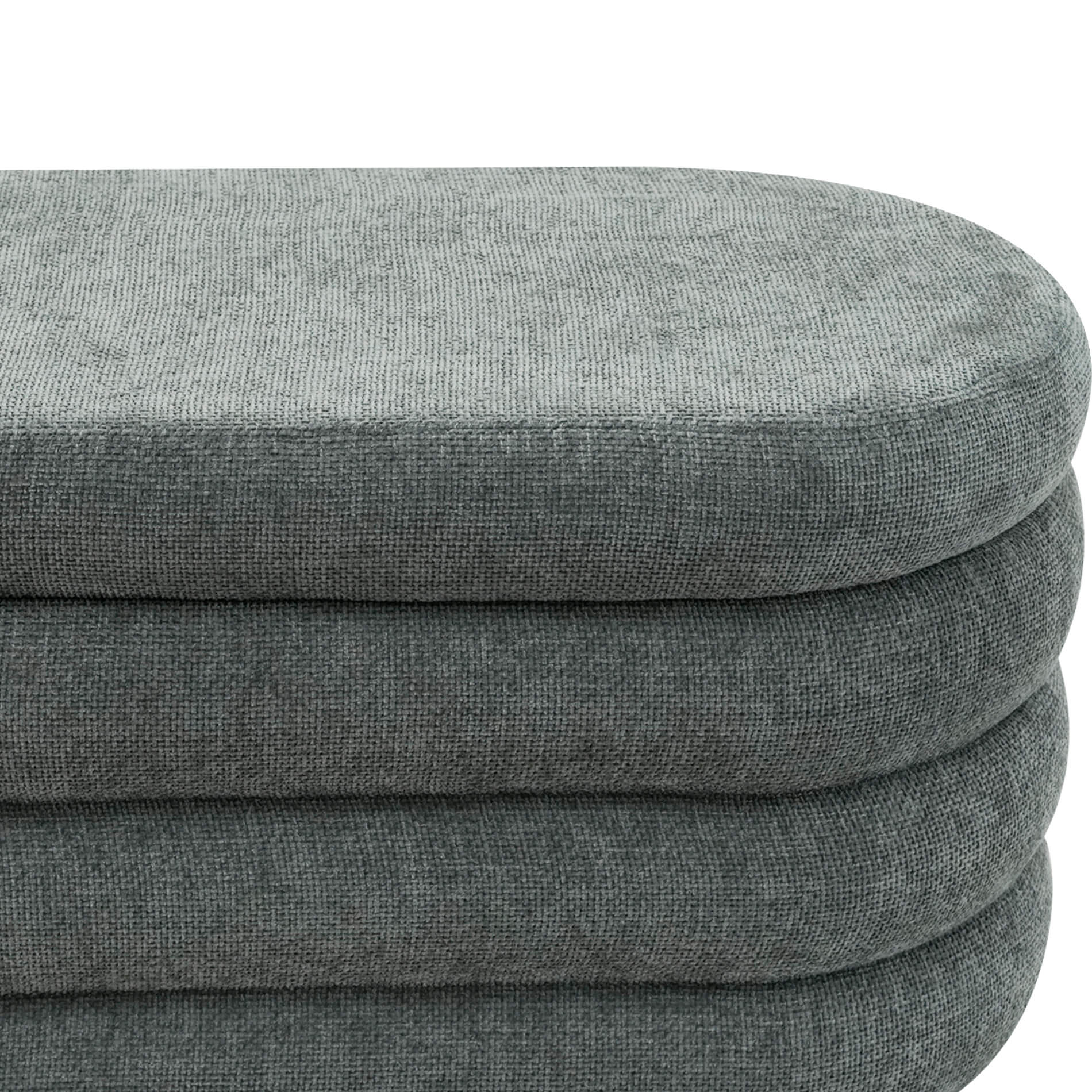 Pouf avec rangement Rebecca Mobili Fagus 38x76x38 Tissu Polyester MDF Gris Moderne - 5