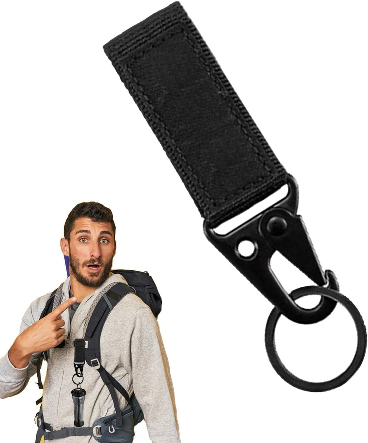Lot De 3 Porte-clés Tactiques Avec Clip - En Nylon Double épaisseur, Pour Ceinture, Sac à Dos, Extérieur