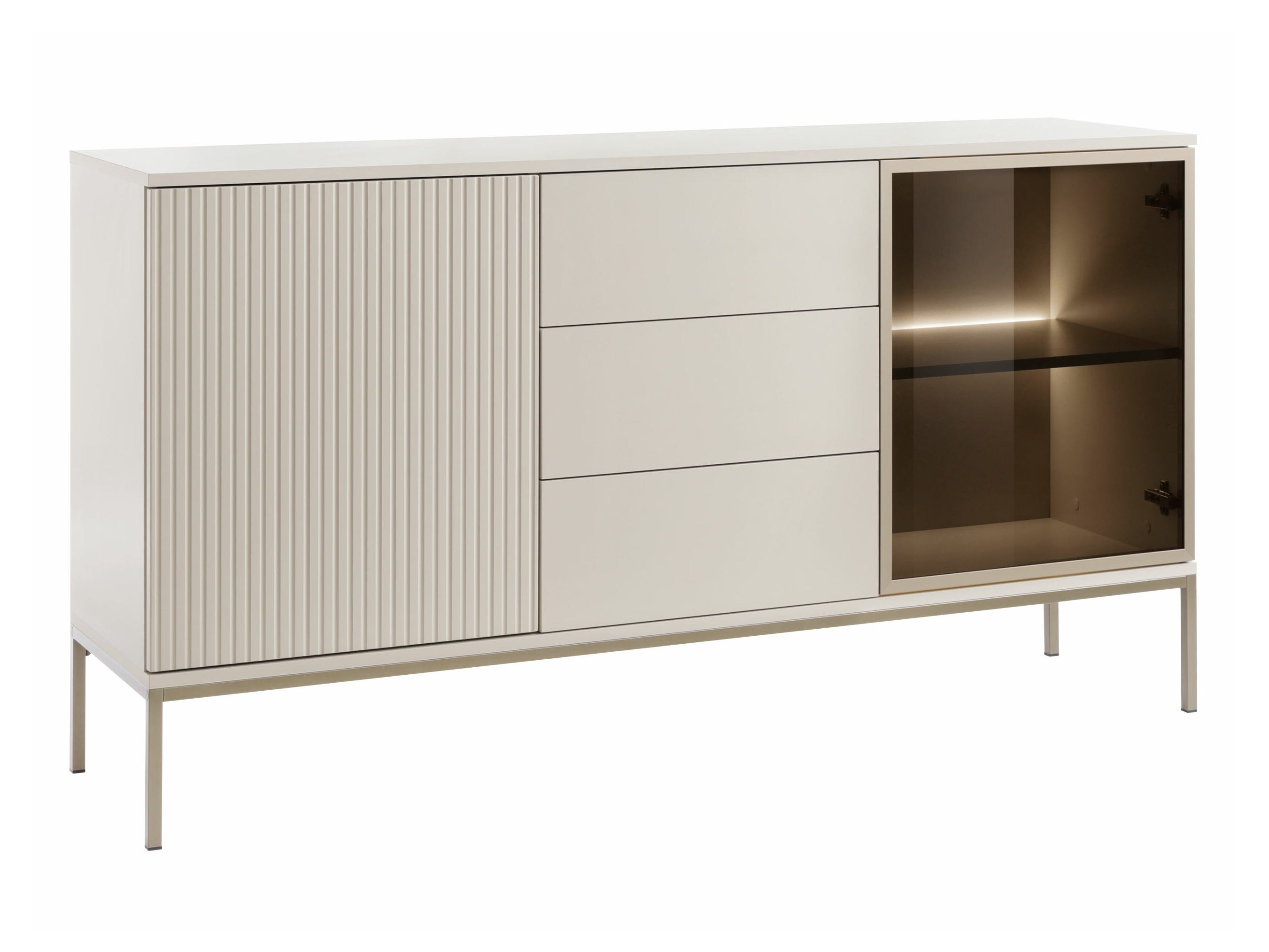 Commode Soferi 108, Cachemire, Tiroirs et portes, 83x154x39cm | Leroy ...