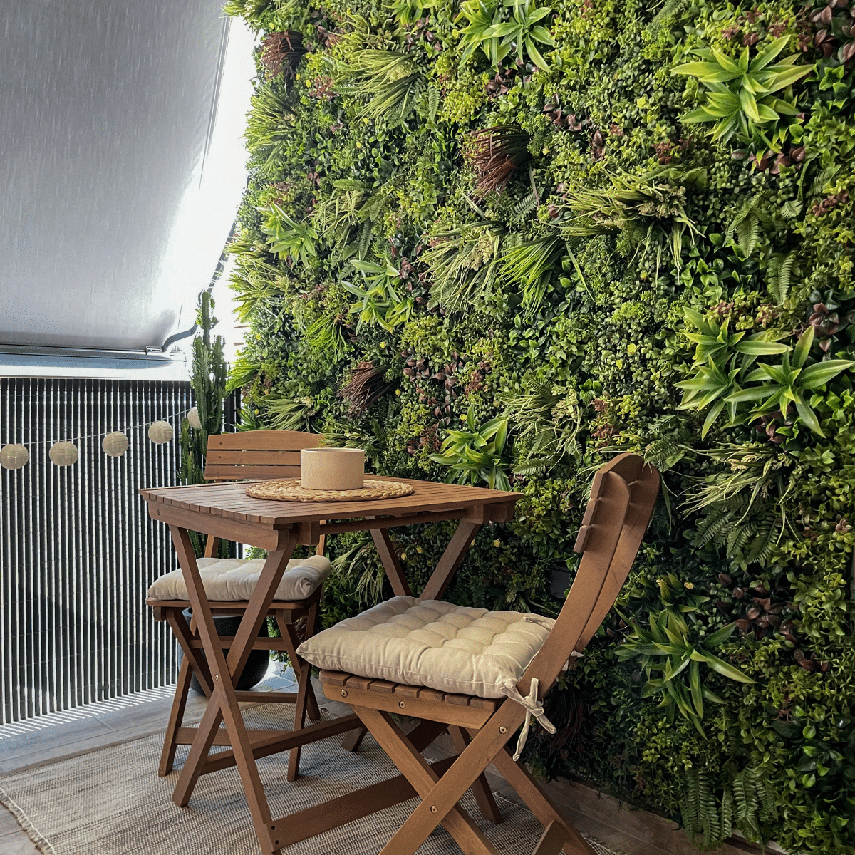 Bonerva | Jardín Vertical Artificial Creta | Pack 3 Piezas 50x50cm (0,75m²) | Diseño Exclusivo | Planta artificial decoración oficina, hotel, bar - 6