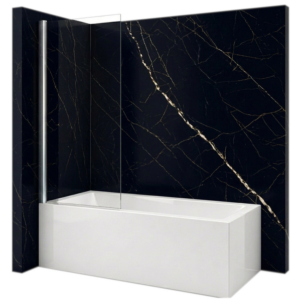 Silla Pare-baignoire ASTON, fixe, 1 volet, H.150 x l.80 cm, Chromé