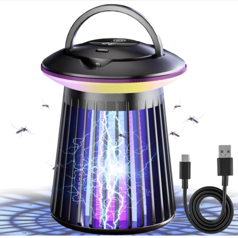 Elektroniczna lampa przeciw komarom - USB do ładowania 2 w 1 Elektryczna lampa przeciw komarom, elektryczny zabójca owadów, odstraszacz komarów