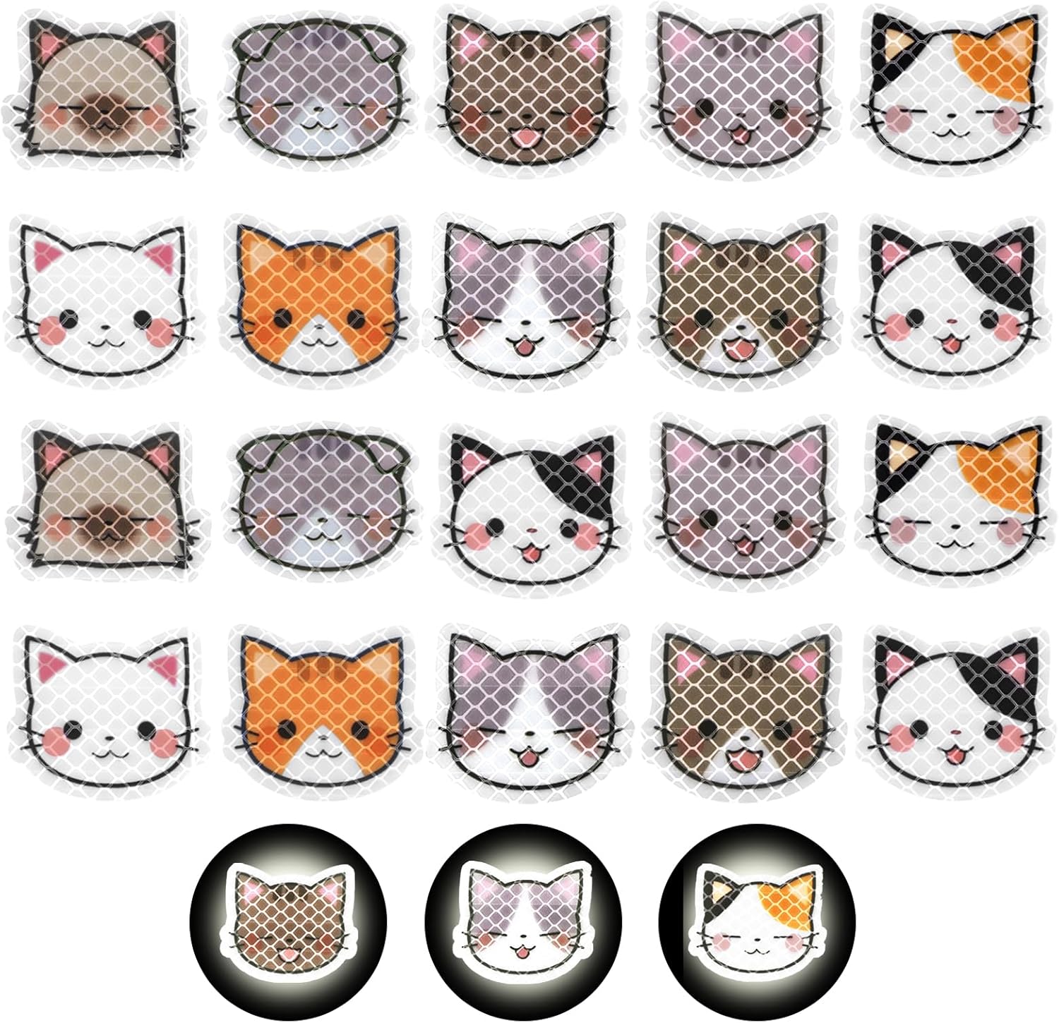 Zestaw 20 odblasków rowerowych, urocze naklejki, na motocykle, kaski, wodoodporne, o wysokiej widoczności