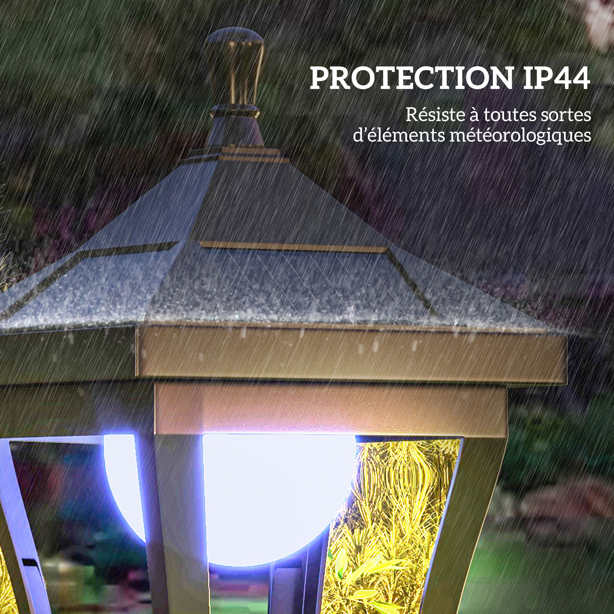 Lampadaire extérieur solaire ABS 127 cm Outsunny - 7