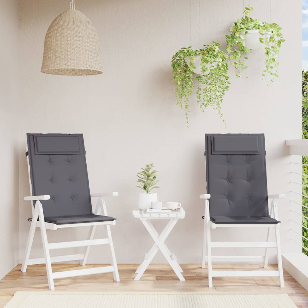 Poduszki na krzesła z wysokim oparciem, 2 szt., antracytowe vidaXL