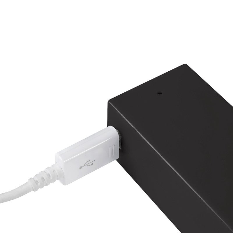 Emuca Drążek LED do szafy Castor, wysuwana bateria i czujnik ruchu, L858 mm, Plastik i aluminium, Teksturowana czerń - 6
