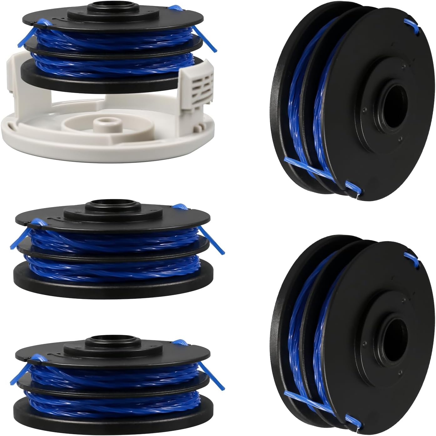 Szpula z żyłką zapasową do podkaszarki RAC123 φ 1,6 mm RAC122 do Ryo-bi RLT4027, 5132002671, RLT4125, RLT5027 (4 szpule i 1 pokrywka)