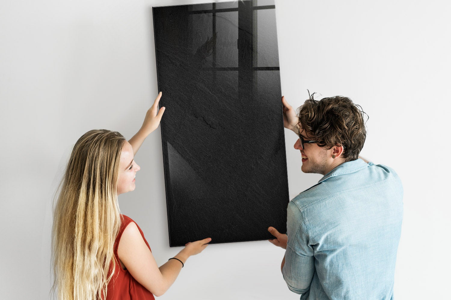 Tableau magnétique mural, Tulup - 60x120 cm - Roche foncée, 5 aimants, une éponge, un marqueur blanc - 2