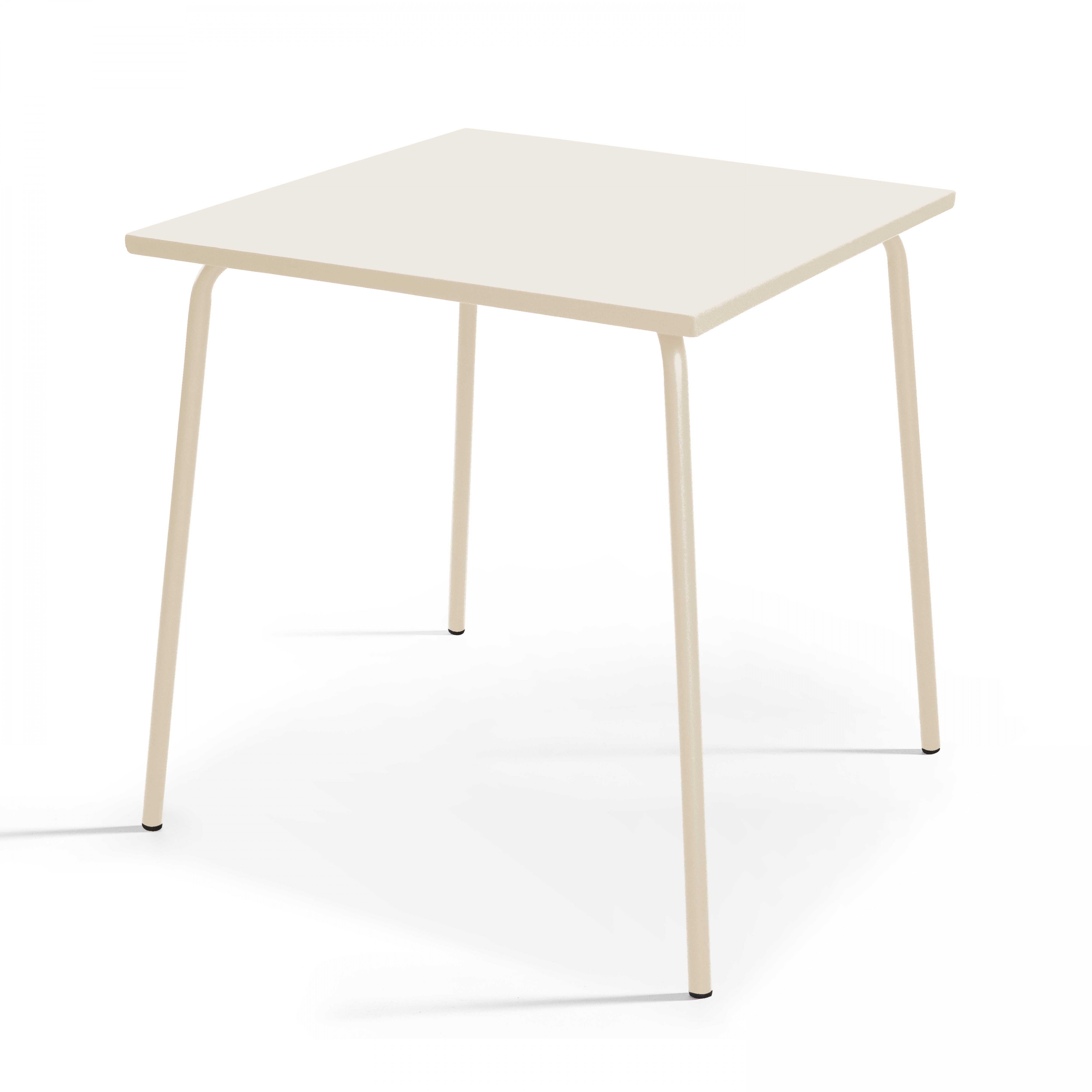 Ensemble table de jardin et 4 chaises en métal ivoire , Palavas - Oviala - 2