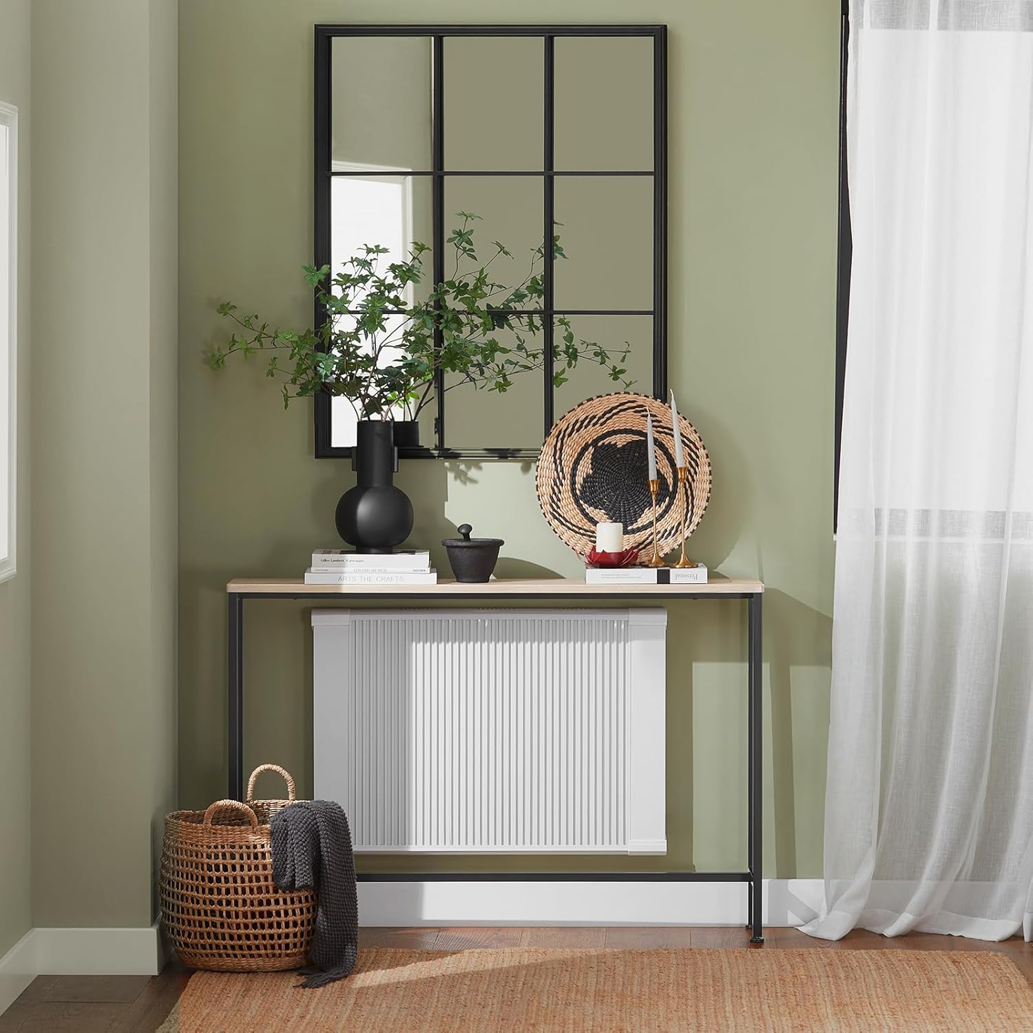 SoBuy FSB19-XL-Z Table d'appoint Bout de canapé Table d’entrée, 4 Pieds en Fer Table console cadre en fer - 2