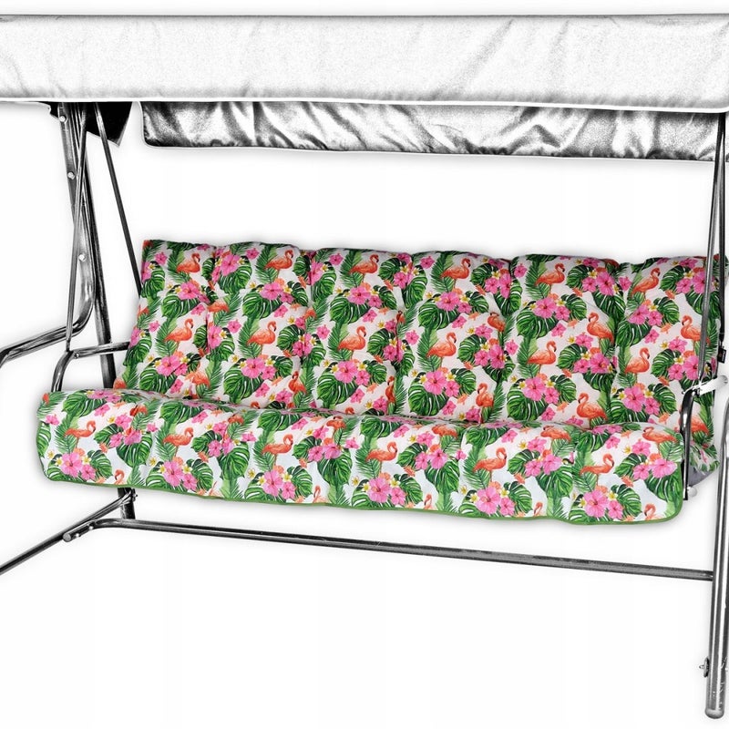 Poduszka na huśtawkę ogrodową AMPO 175 cm zielony różowy 1 szt.