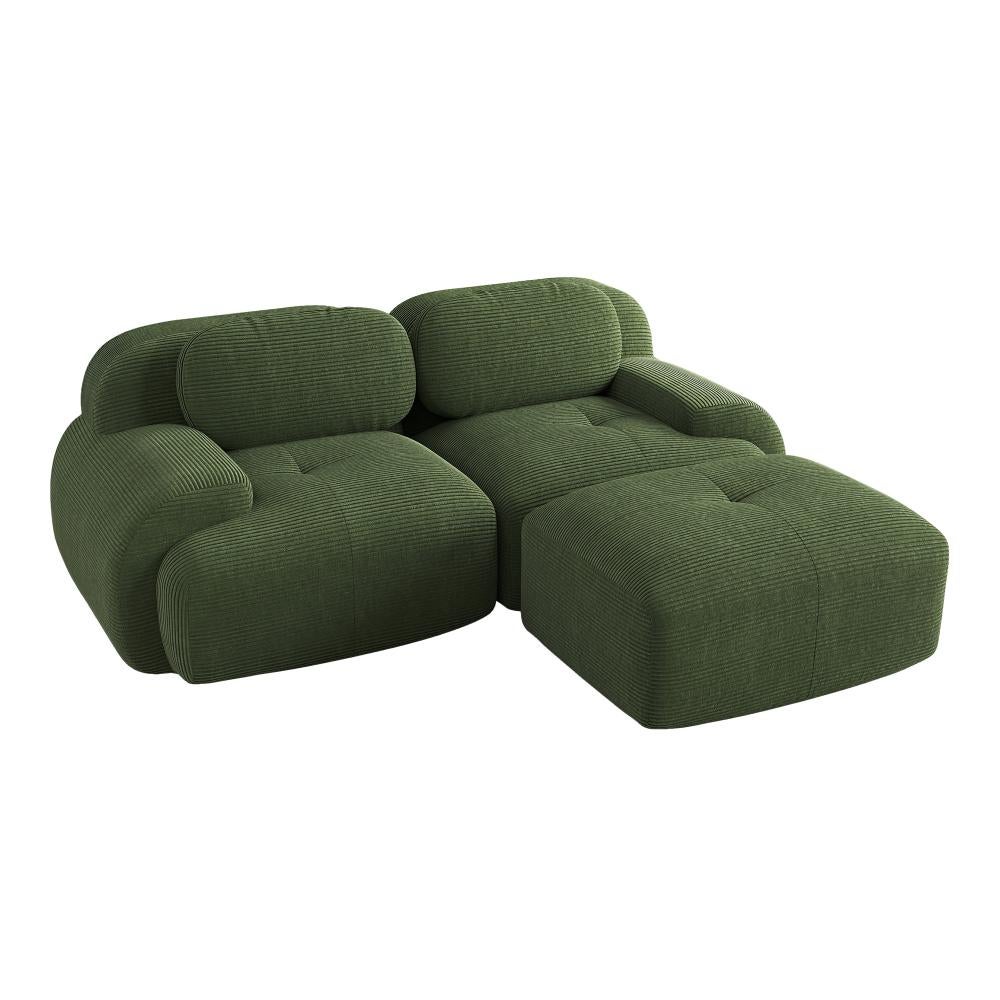 Sofa d’Angle Modulaire 82'' en Corduroy Luxueux, Sans Montage, Accoudoirs Arrondis, Coussin Élastique pour Salon et Chambre - 6