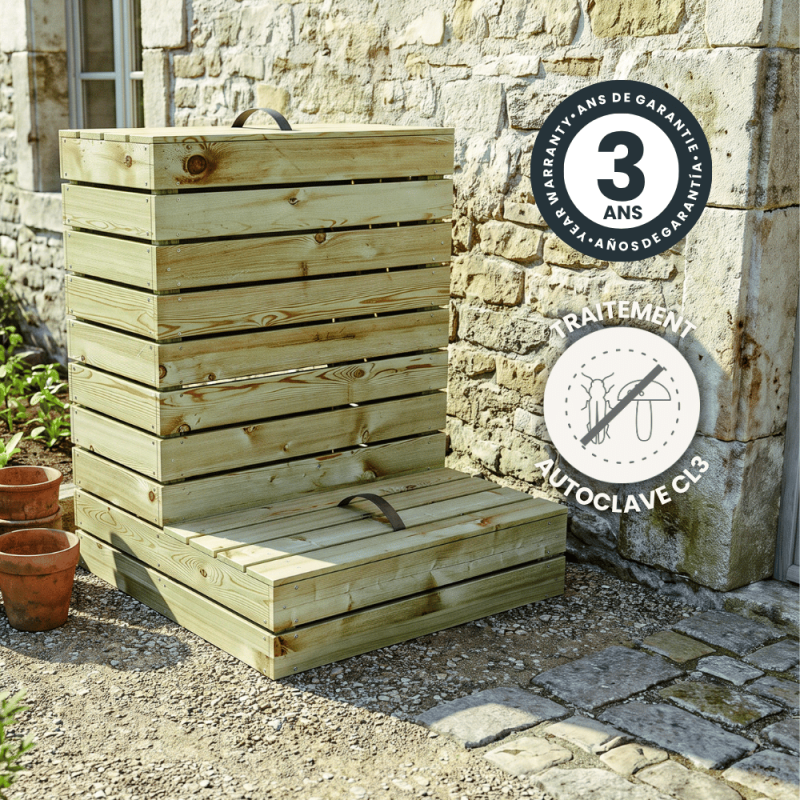 Composteur en bois traité 79 x 81 x 100 cm Alto - 3