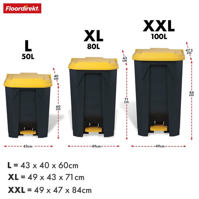 Conteneur à Déchets Multi-Couleurs, Jaune 100 Litres Leroy Merlin