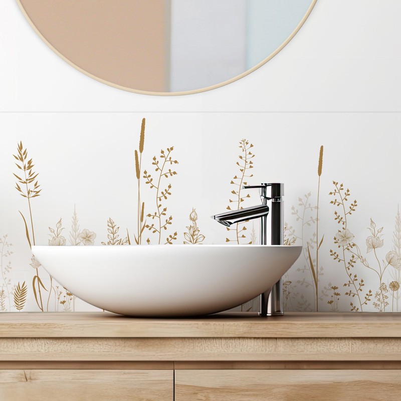 Lote de 2 placas decorativas adhesivas - vegetalist marron - l70×a30cm 99deco