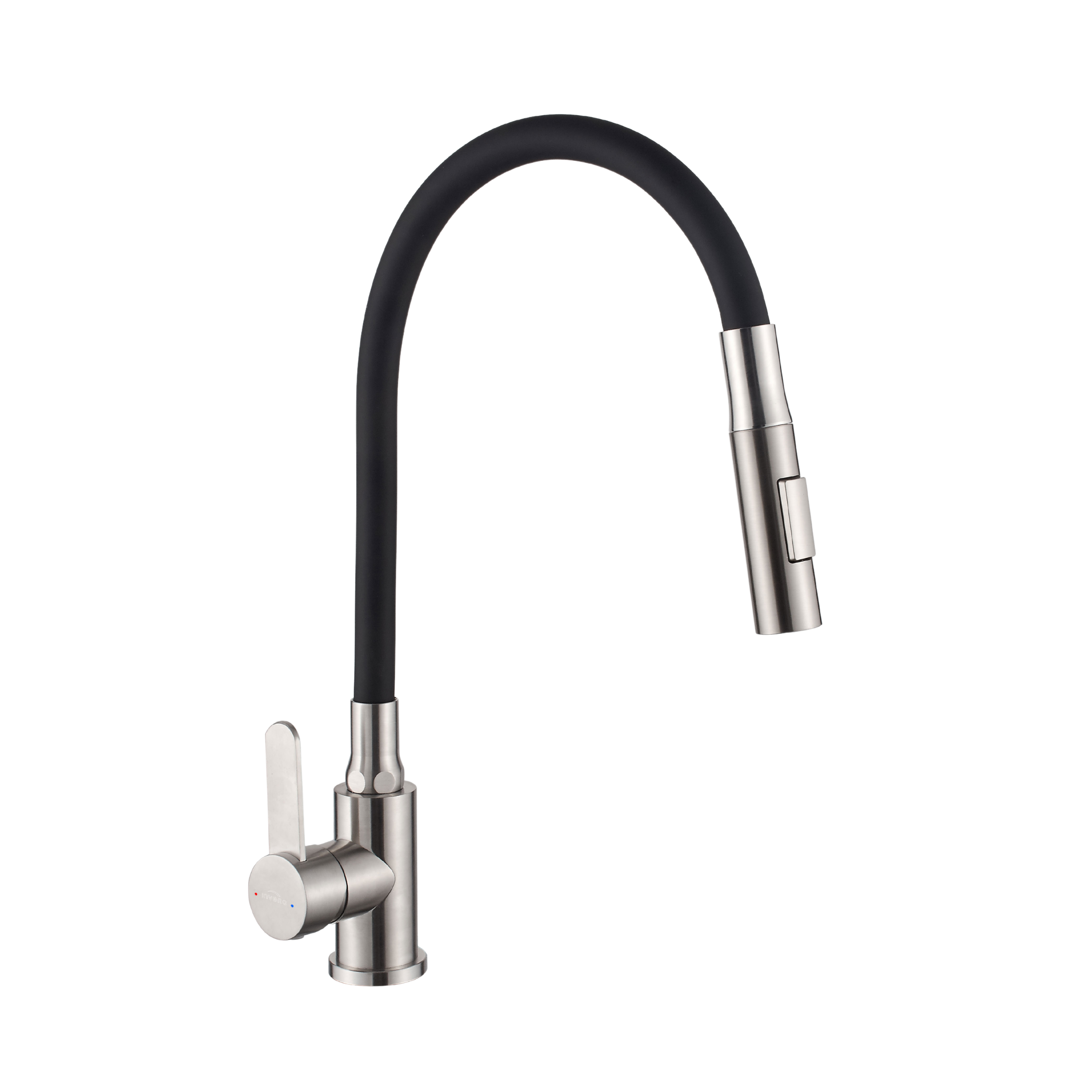 Bateria kuchenna Invena Roko z elastyczną 2f wylewką, inox / czarny