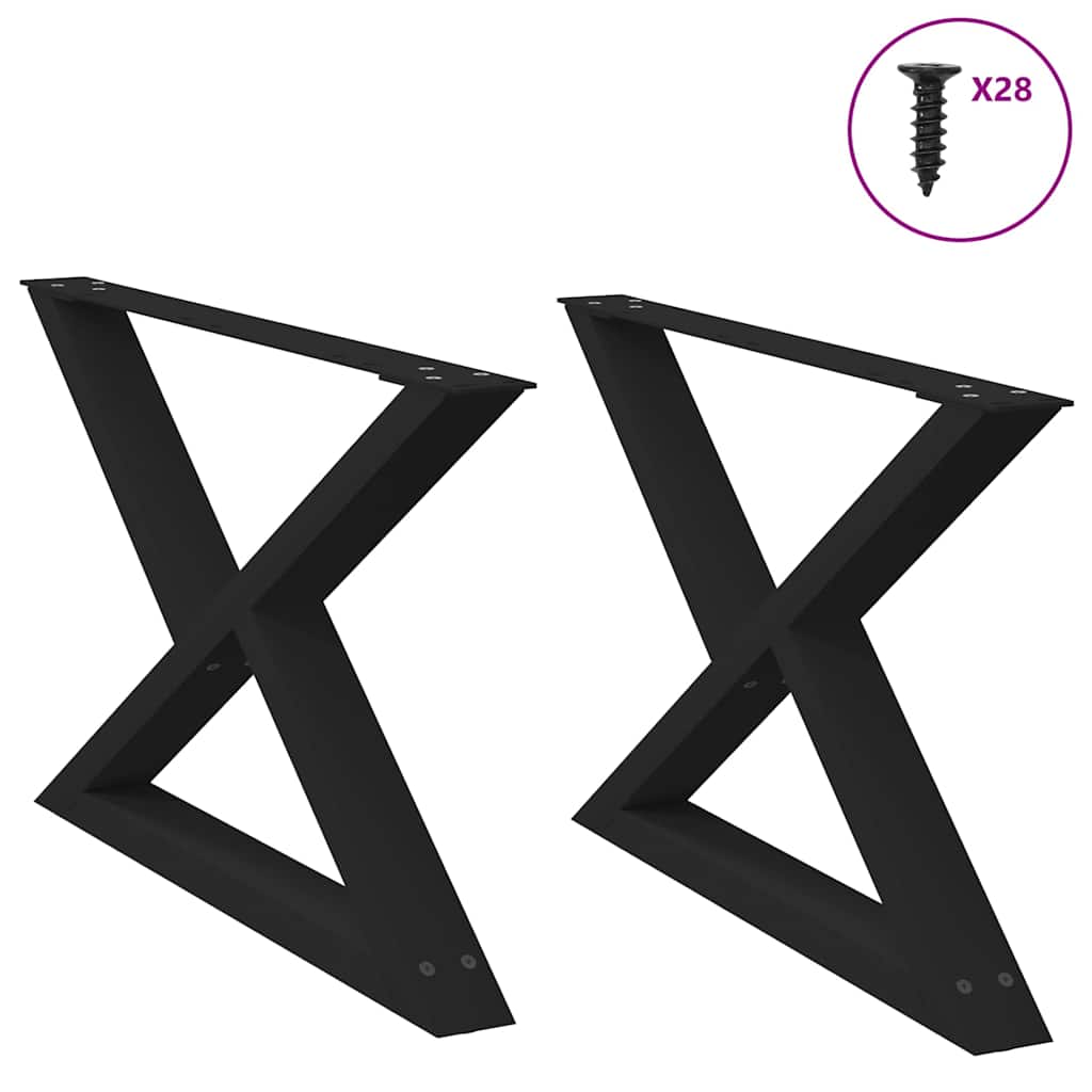 Nogi do stolika kawowego 2 szt. Czarne 70x(42-43,3) cm Stal vidaXL