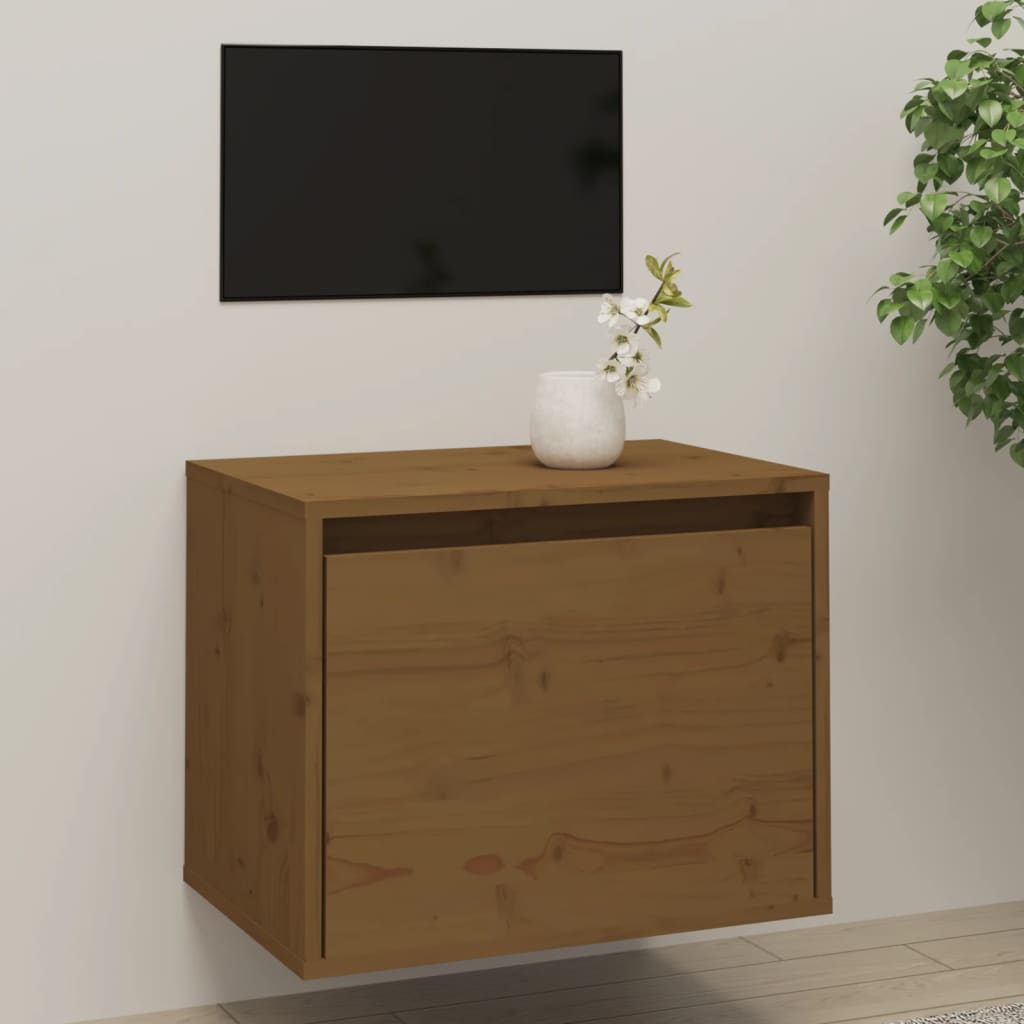Armoire Latérale Marron Miel 100x40x54 Cm Bois De Pin Massif - Buffet