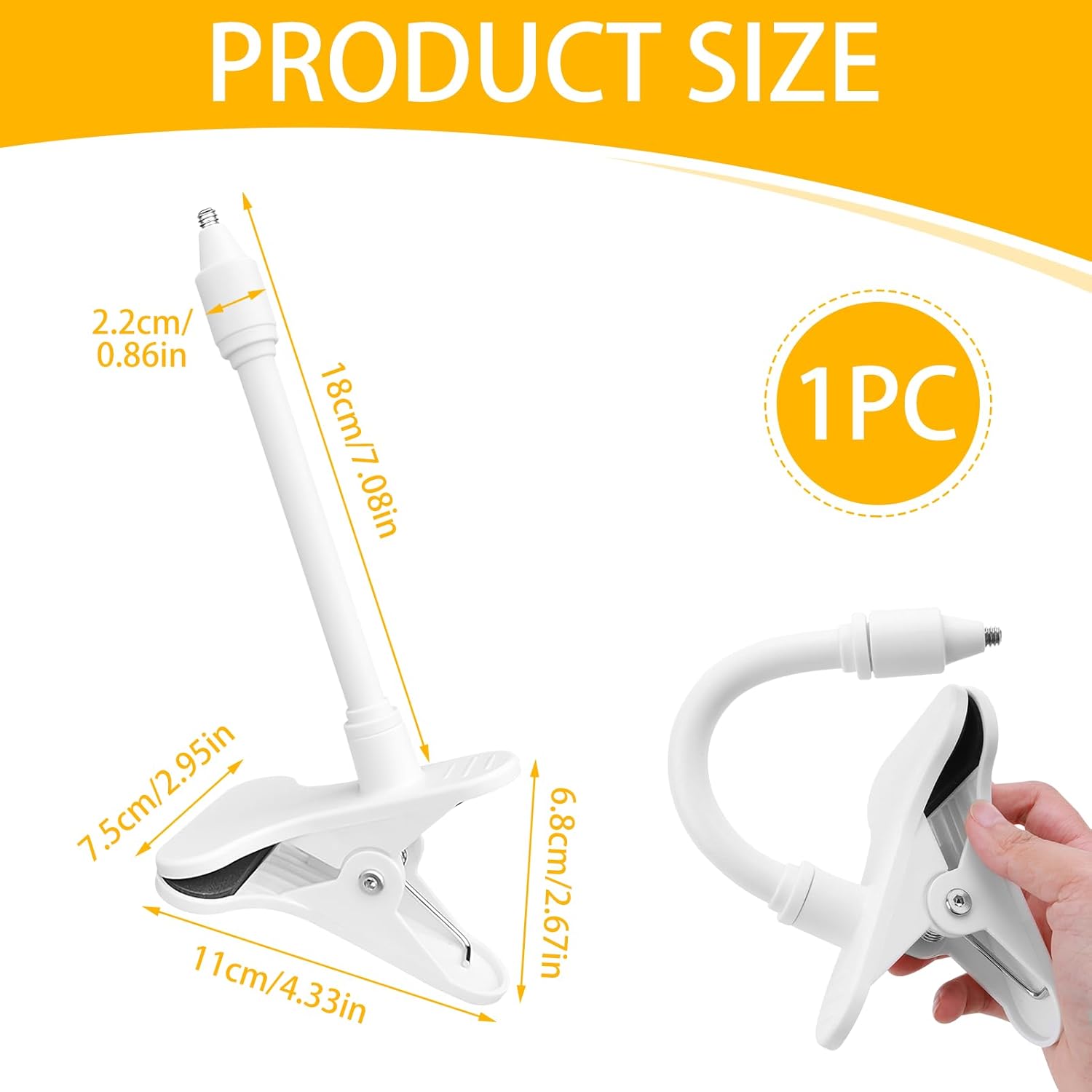 Support pour Babyphone, Support de Moniteur Flexible Support de Caméra Bébé Universel avec Connexion à Vis 1/4, Support de Serrage Sécurité sans - 2