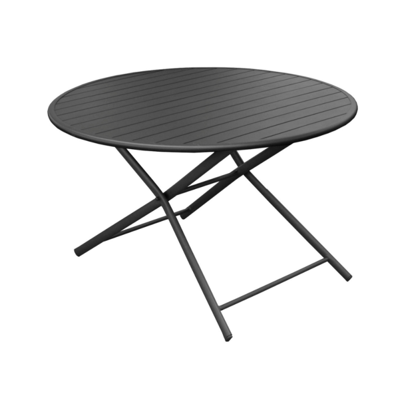 Table basse de jardin rond en Aluminium Jaune 4 places - 4