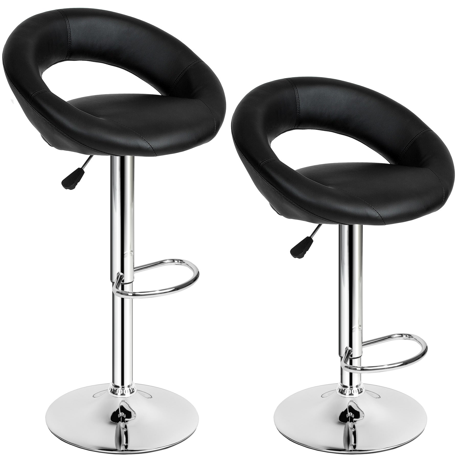 Snughome Set Di 2 Sgabelli Da Bar, Colore Nero Con Seduta Morbida, Design Moderno
