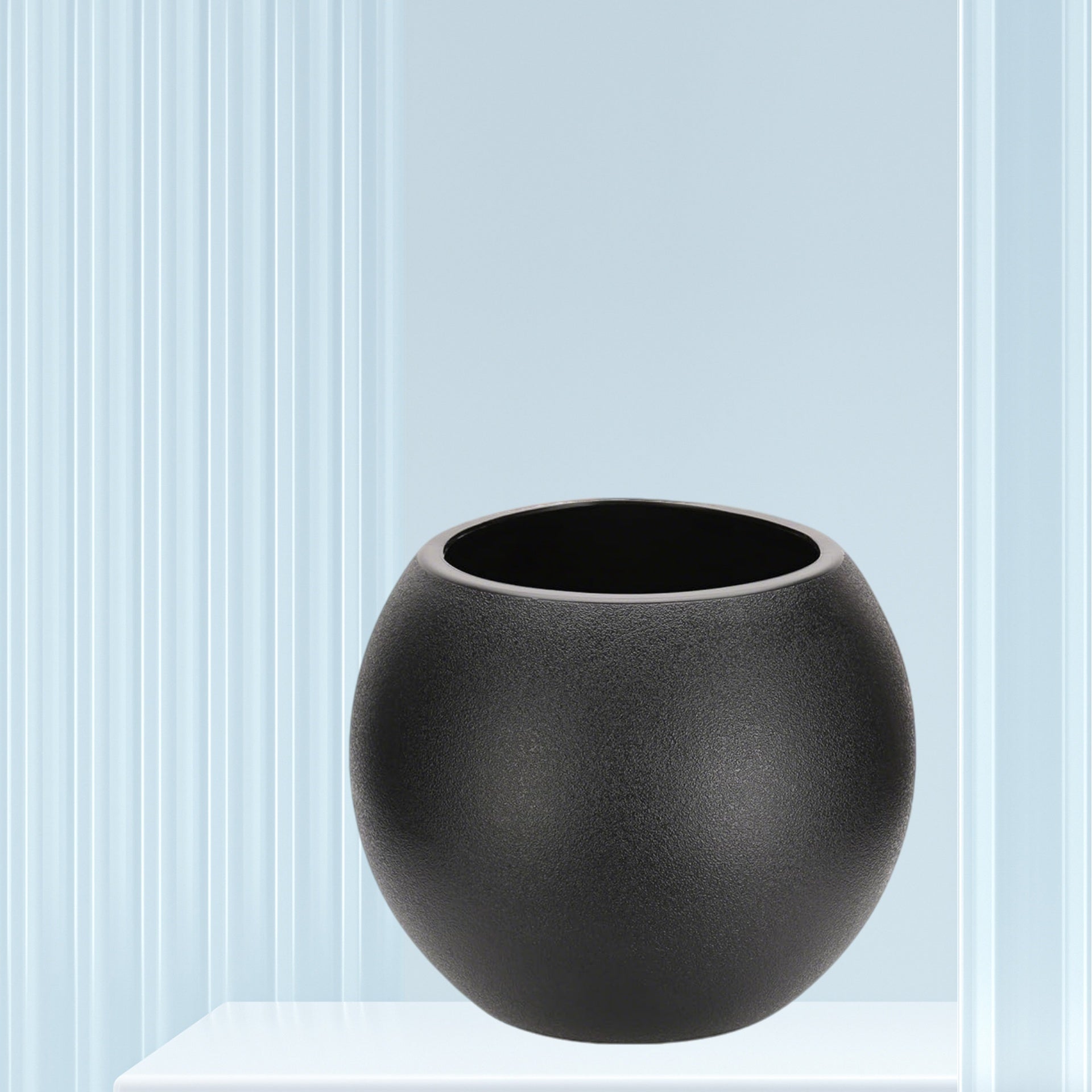 LOLLANDA Pot de fleurs sphérique, pot de fleurs artificiel, pot de fleurs décoratif, plastique durable, ne convient pas à la plantation (25*20 cm) - 5