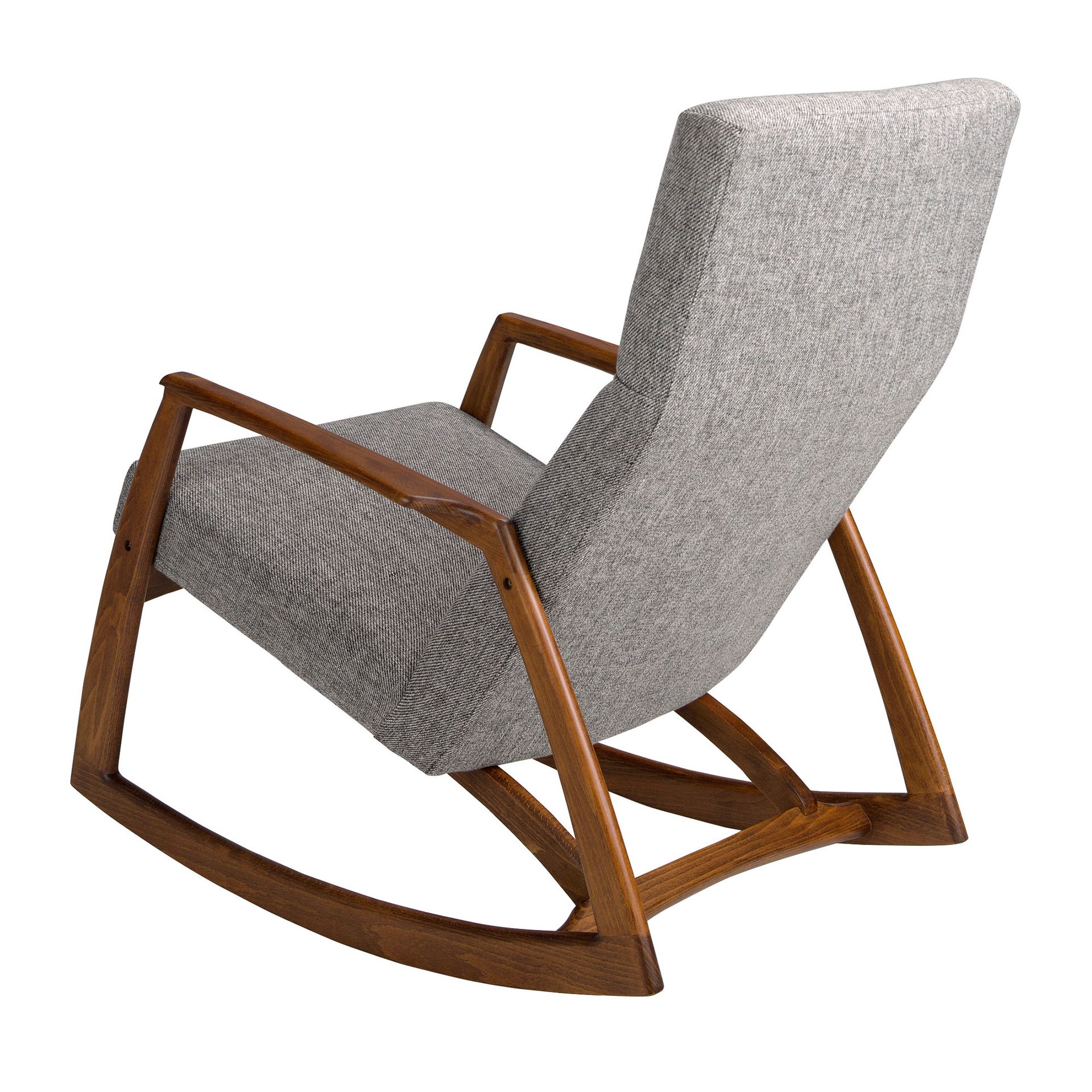 ANGEL CERDA Fauteuil à bascule en tissu gris - 8