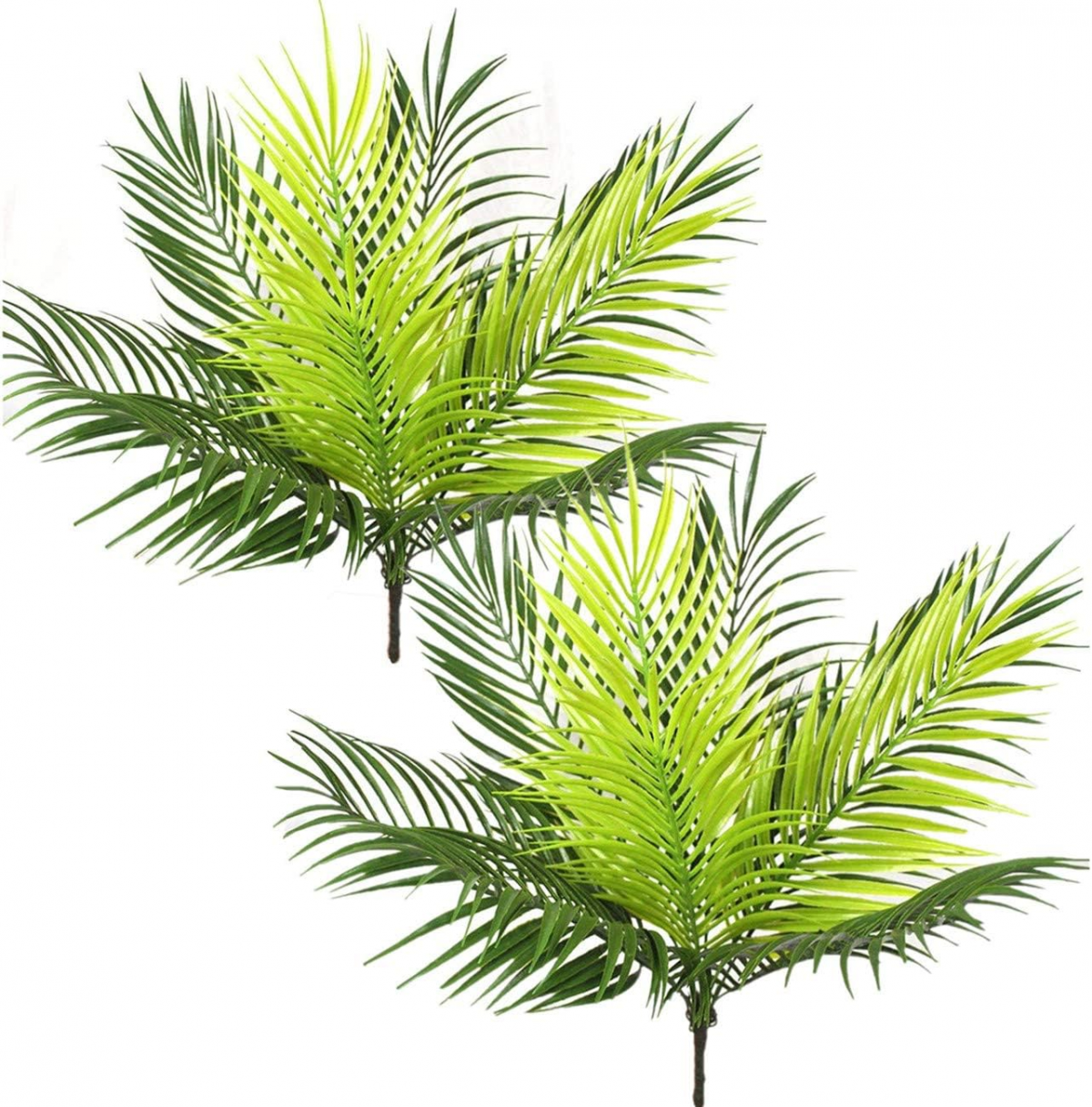 Zestaw 2 sztucznych bukietów z tropikalnych palm, 50 cm, sztuczne liście tropikalnych palm, 9 łodyg, do kuchni, sypialni, na imprezę, wesele