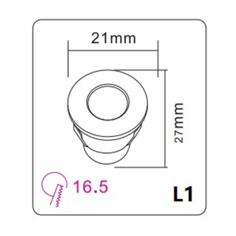 Mini spot LED encastrable 1W DC 12V Blanc Froid 6000k - DIGILAMP - 2