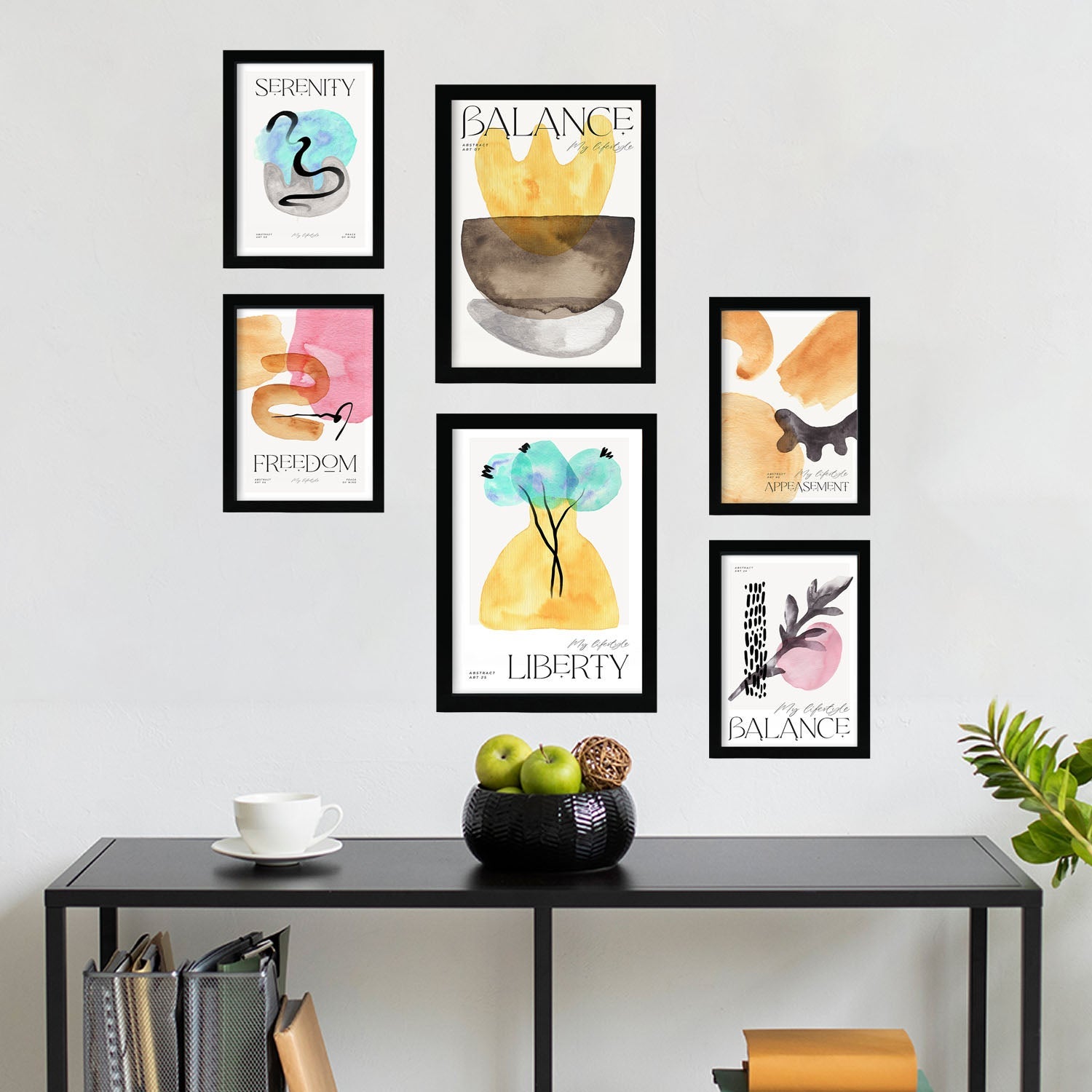 Nacnic Set De 6 Posters Abstractos Equilibrio Láminas Con Estética ...