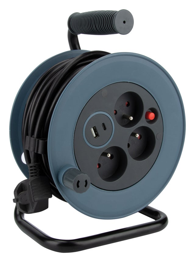 Enrouleur de câble électrique ménager L.7m HO5VVF 3G1, ZENITECH | Leroy