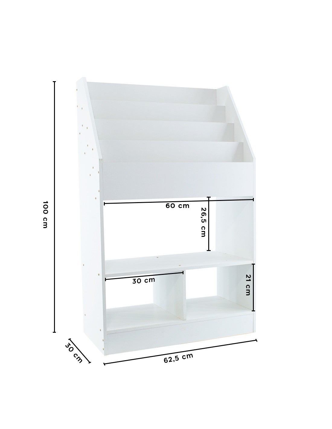 Libreria Montessori per Bambini Bianca Scaffale Ripiani Multiuso Portagiocattoli - 3