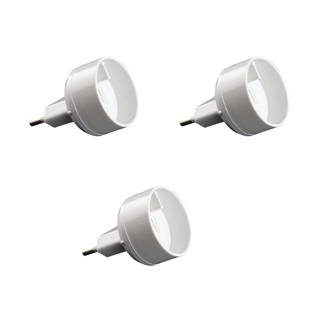 Lot de 3 adaptateurs prise voyage USA vers UE - prise mâle UE vers prise femelle US - Blanc - Zenitech