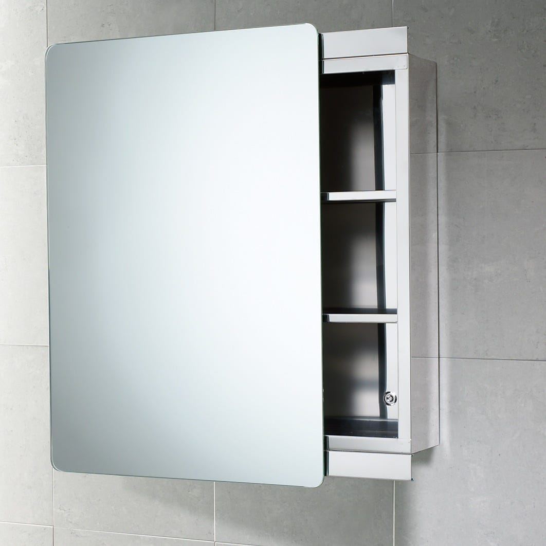 Armadio Specchio Bagno Teousev 40x56x13cm - Mobile Con Specchio Nero Montaggio A Parete - Foto 7
