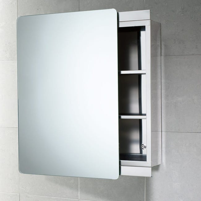 Armadio Specchio Bagno Teousev 40x56x13cm - Mobile Con Specchio Nero Montaggio A Parete - Foto 7