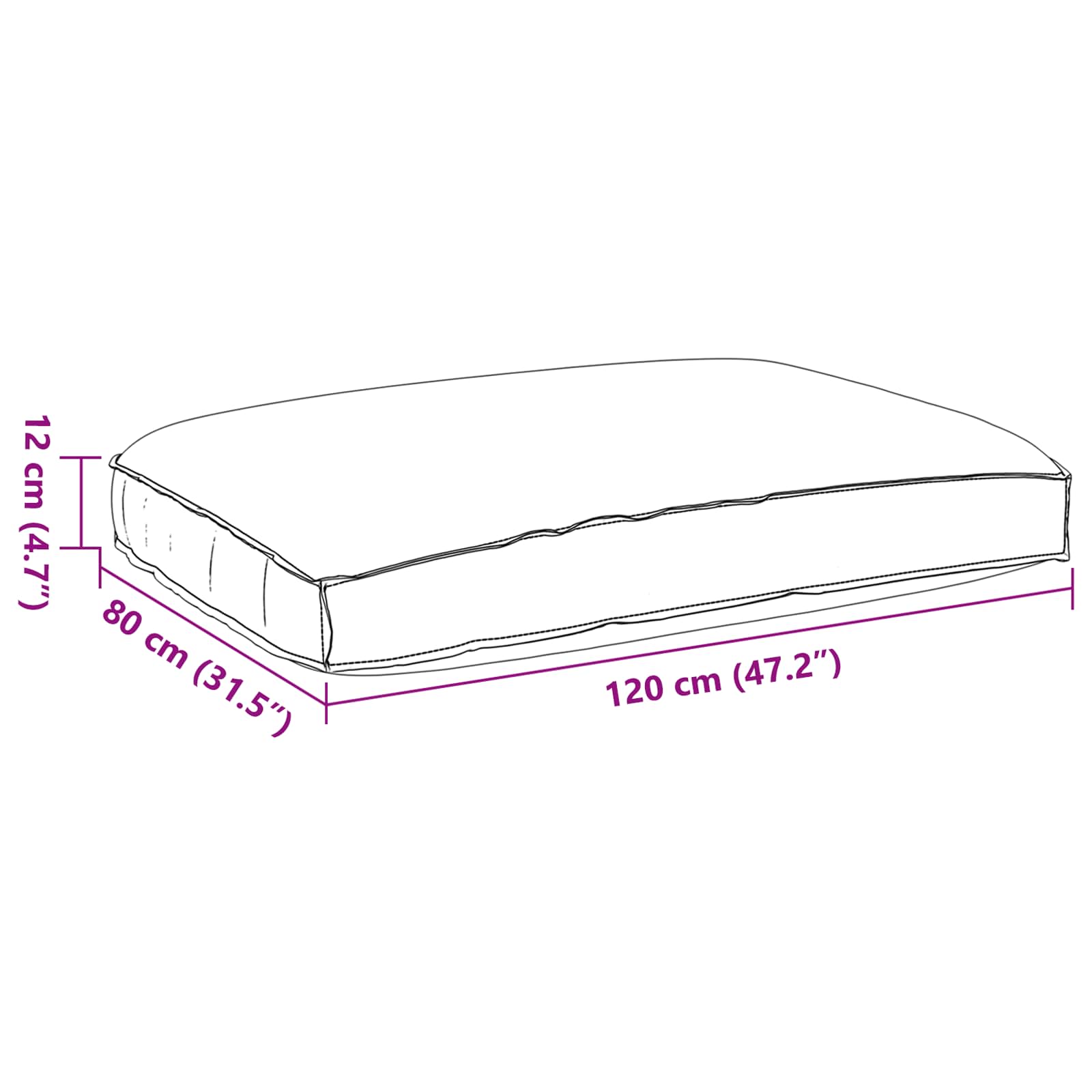 Maison Exclusive - Coussin Crème 120 x 80 x 12 cm Tissu Oxford - 6