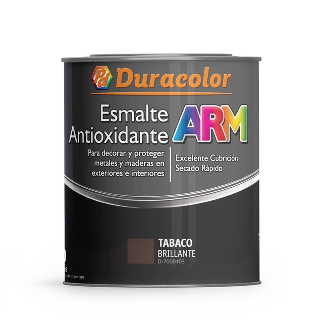 Esmalte Antioxidante Brillante - Duracolor - Alta protección, secado rápido, uso interior/exterior, acabado brillante y duradero - 750 ml. - Tabaco