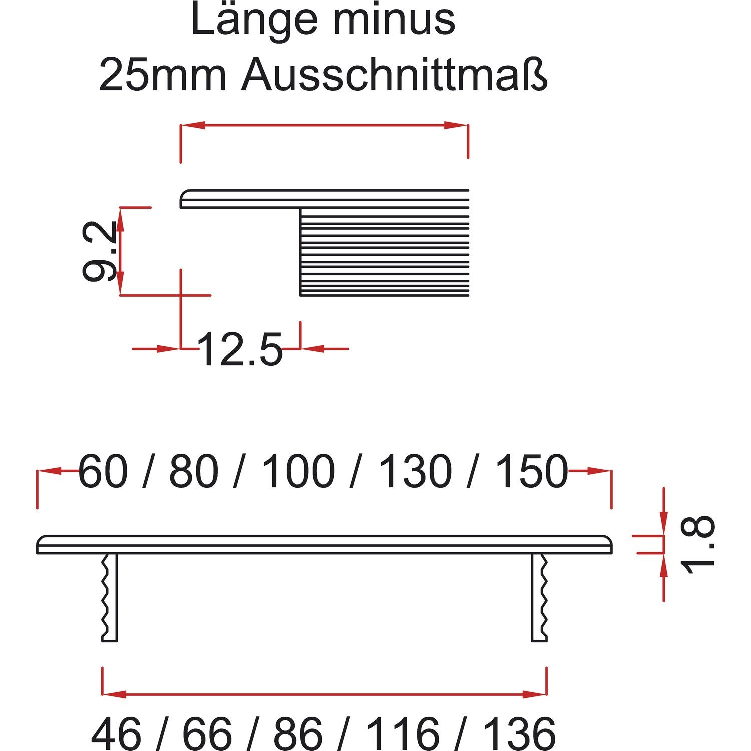 Vasalat Luftgitter 1000x80mm AL natur elox. Griglia di Ventilazione, Argento, 1000 x 80 mm - 4