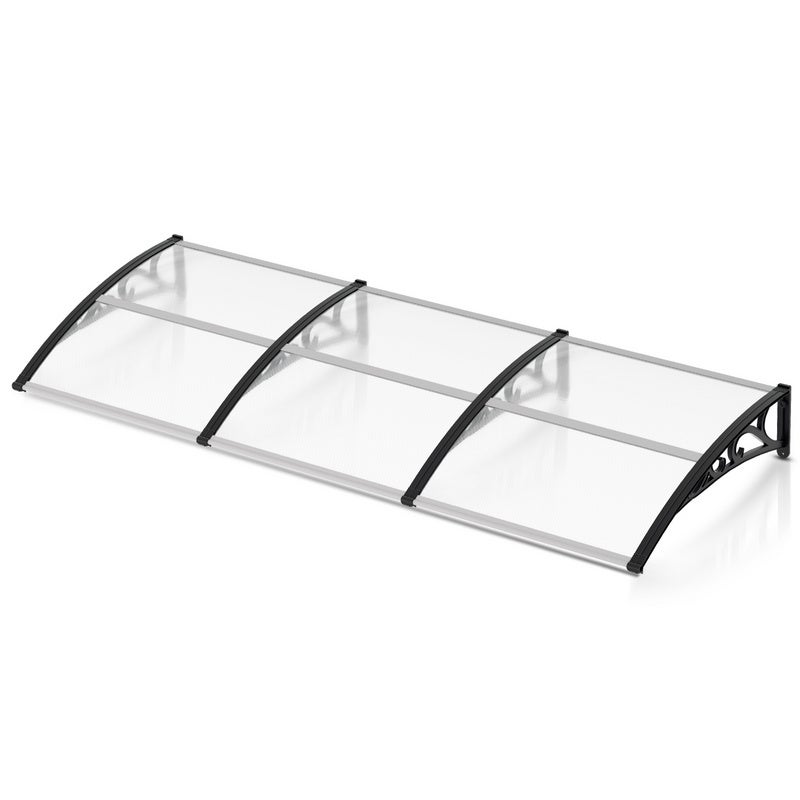 Marquesina para puerta y ventana de 100 x 300 cm, transparente
