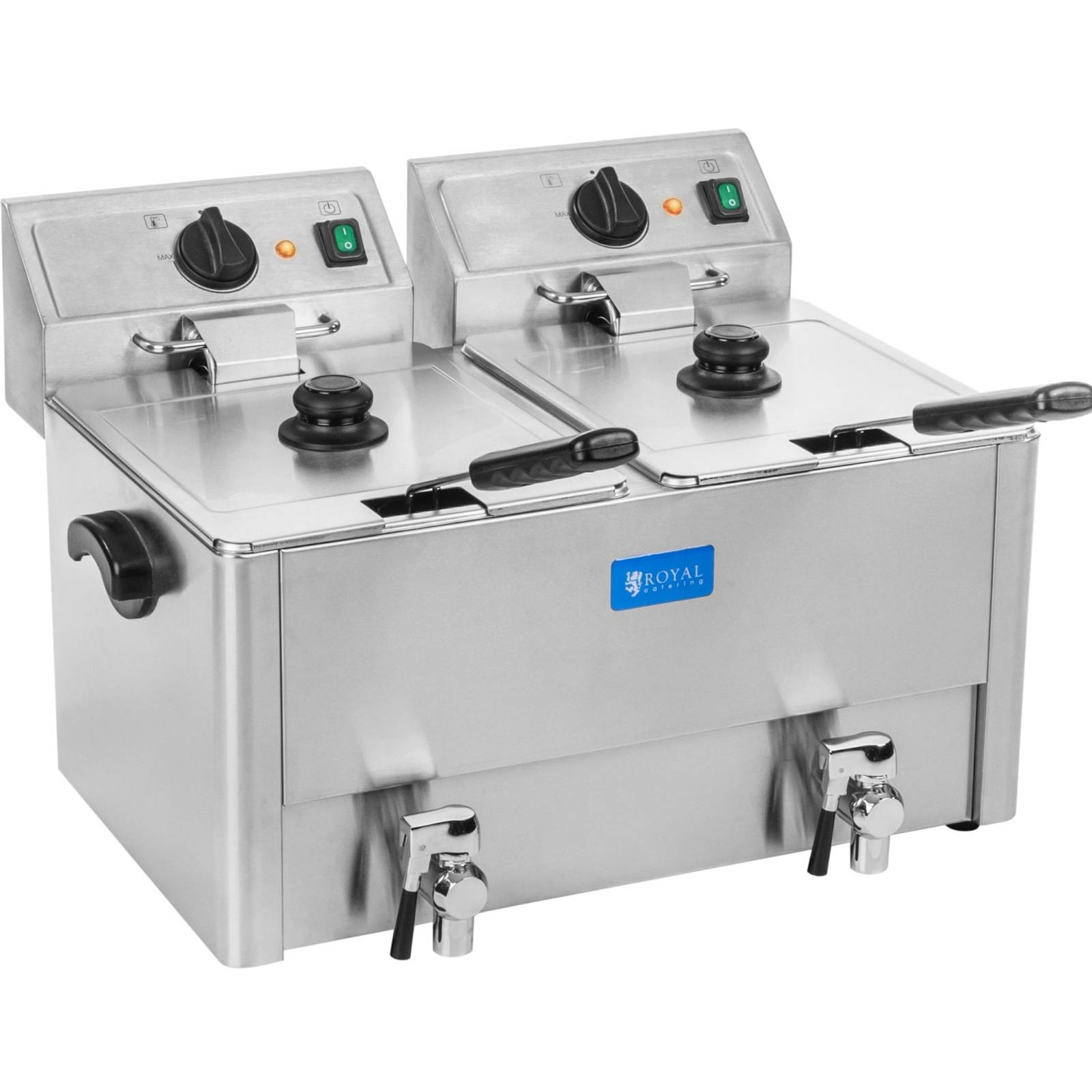 Friteuse électrique - Royal Catering - Puissance : 2 x 3 250 W - 2 x 13 ...