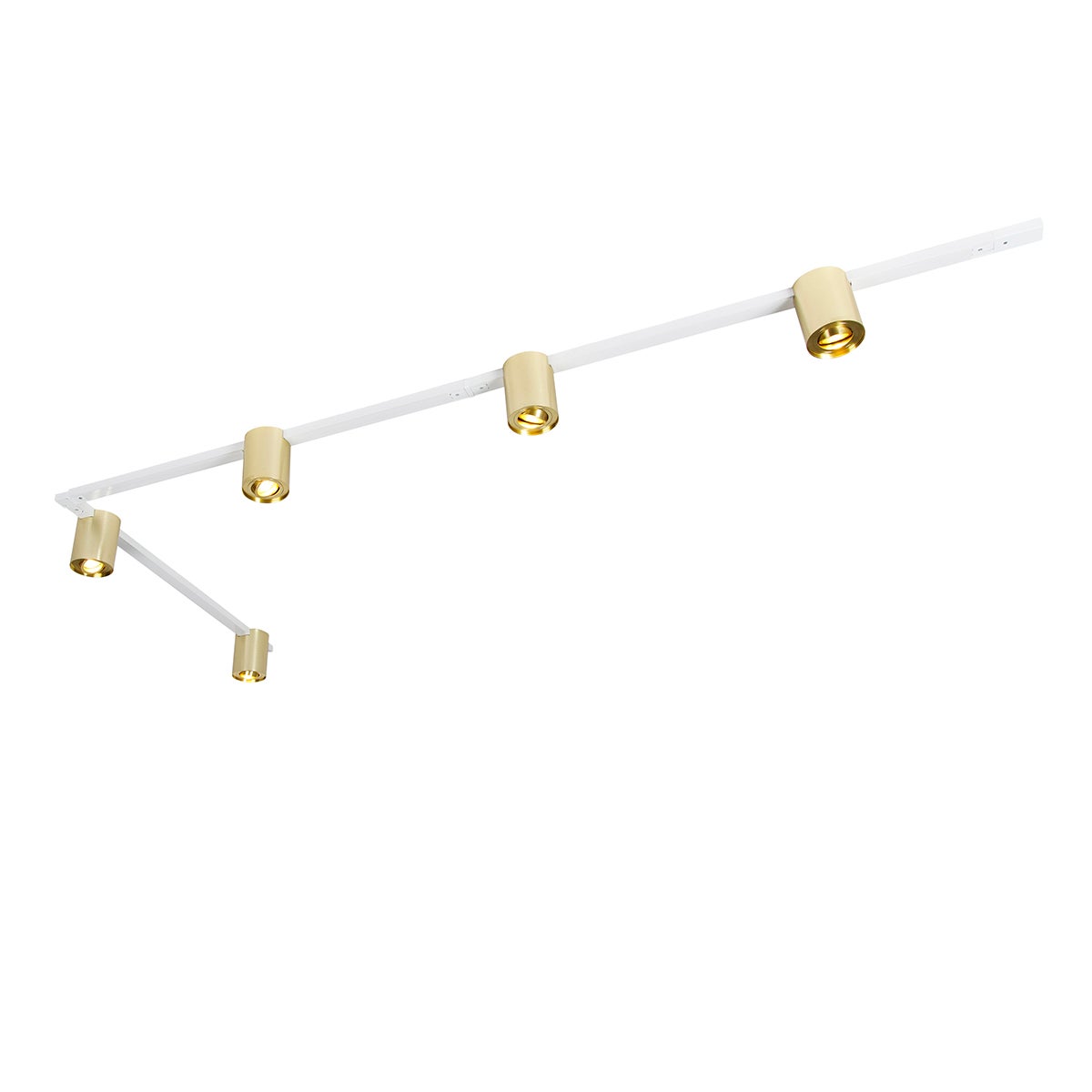 Szyna sufitowa biała ze złotem z 5 reflektorami 1-fazowymi - Rondoo Up