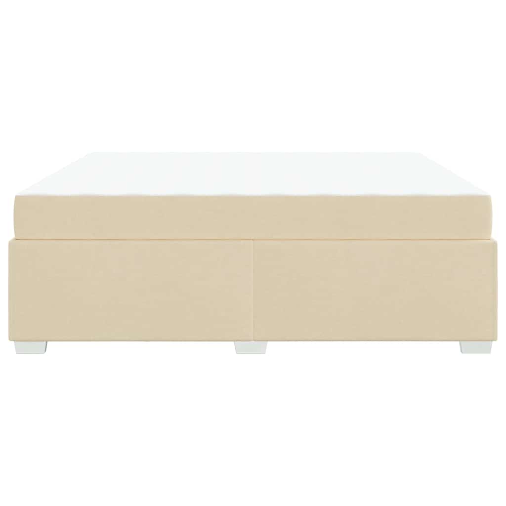 Cadre de lit avec matelas en tissu crème pour la chambre, 180 × 200 cm - 6