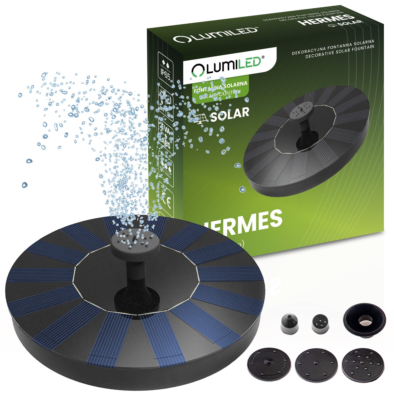Fontanna Solarna Lumiled LED Ogrodowa Pływająca z Pompą 180l/h 1 szt.