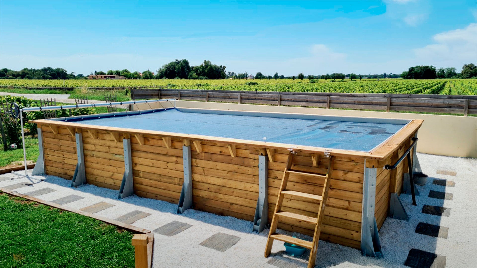 Bâche à Bulles Piscine 4 Saisons 4x2,5 m EnergyGuard 500 microns - Non Bordée - Kit Oeillets + Bâchette Protection - Direct Usine - 3
