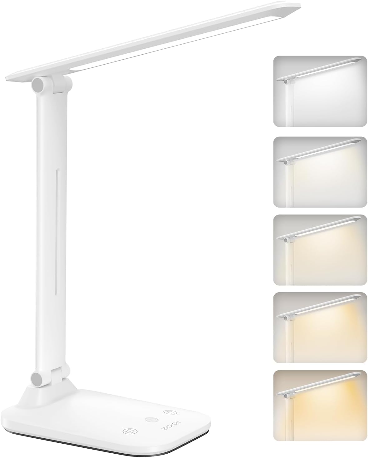 Lampka biurkowa LED - ochrona oczu, dotykowa z timerem i funkcją pamięci, 5 trybów oświetlenia i regulowana jasność, zasilanie USB-C