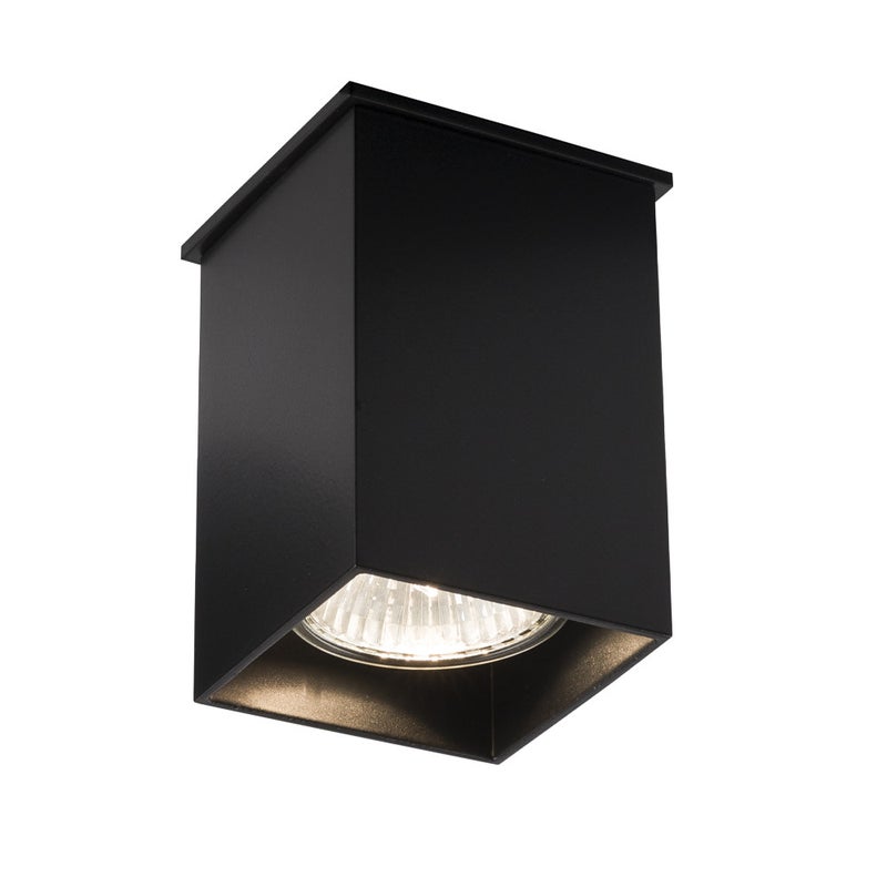 Reflektor sufitowy spot natynkowy Toda kwadratowy czarny 1xGU10x10W wym: 9 x 6,5 x 6,5 cm metal Shilo