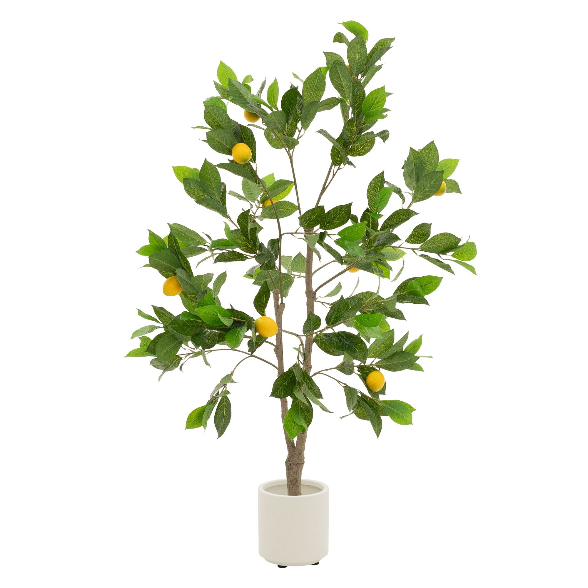 Albero di limone artificiale 160cm con frutti e vaso di cemento